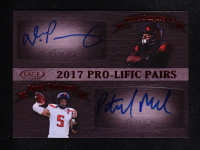 Patrick Mahomes II / Donnel Pumphrey Jr. 2017 SAGE Autographs Pro-lific Pairs Red #PP9 RC at PristineAuction.com