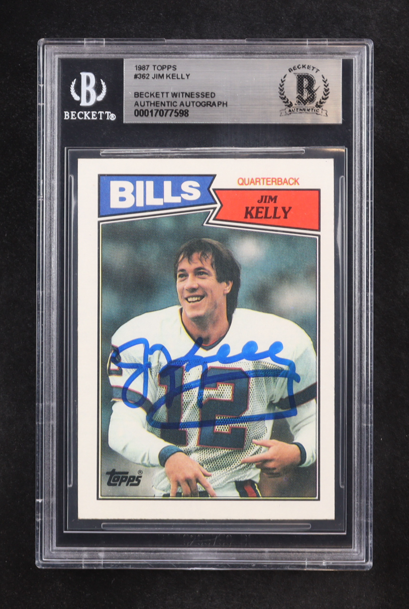 Jim Kelly Signed 1987 Topps #362 RC (BGS | Autograph Graded BGS 10) at PristineAuction.com Jim Kelly Signed 1987 Topps #362 RC (BGS | Autograph Graded BGS 10) at PristineAuction.com