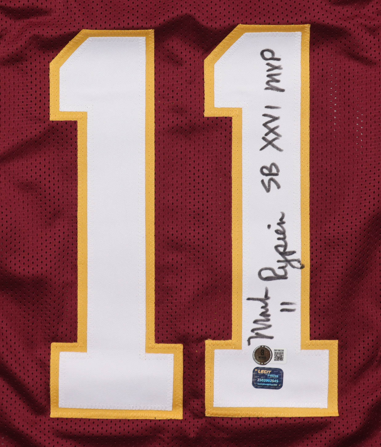 Mark Rypien Signed Jersey Inscribed "SB XXVI MVP" (Beckett & Prova) at PristineAuction.com Mark Rypien Signed Jersey Inscribed "SB XXVI MVP" (Beckett & Prova) at PristineAuction.com