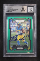 Puka Nacua Signed 2023 Panini Prizm Green #357 RC (BGS | Autograph Graded BGS 10) at PristineAuction.com