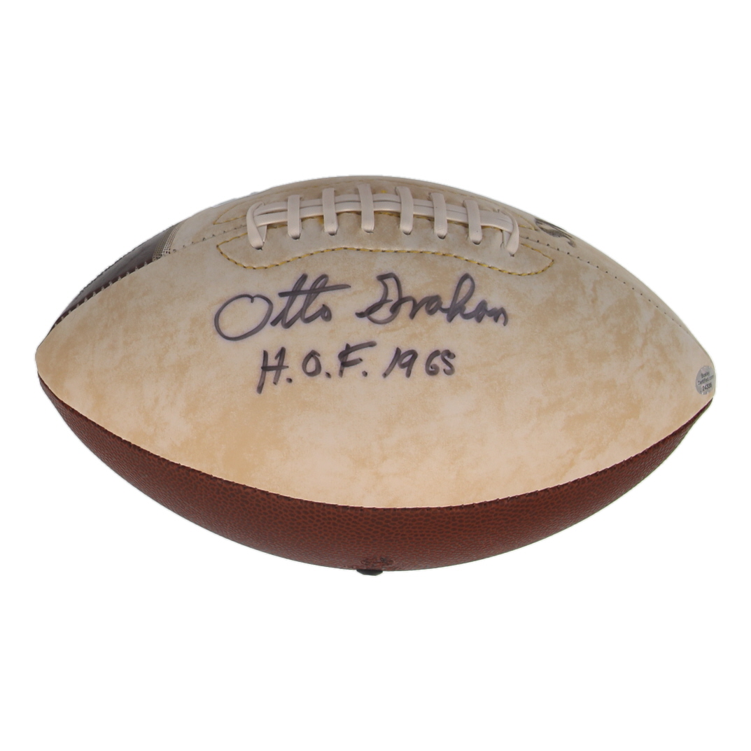Otto Graham Signed LE Browns Logo Commemorative Football Inscribed "HOF 1965" (Beckett) at PristineAuction.com Otto Graham Signed LE Browns Logo Commemorative Football Inscribed "HOF 1965" (Beckett) at PristineAuction.com
