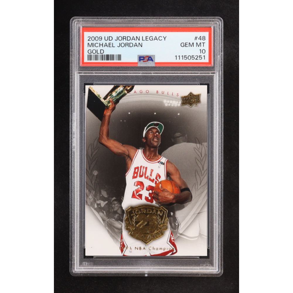Michael Jordan 2009-10 Upper Deck Michael Jordan Legacy Collection Gold #48 (PSA 10) at PristineAuction.com