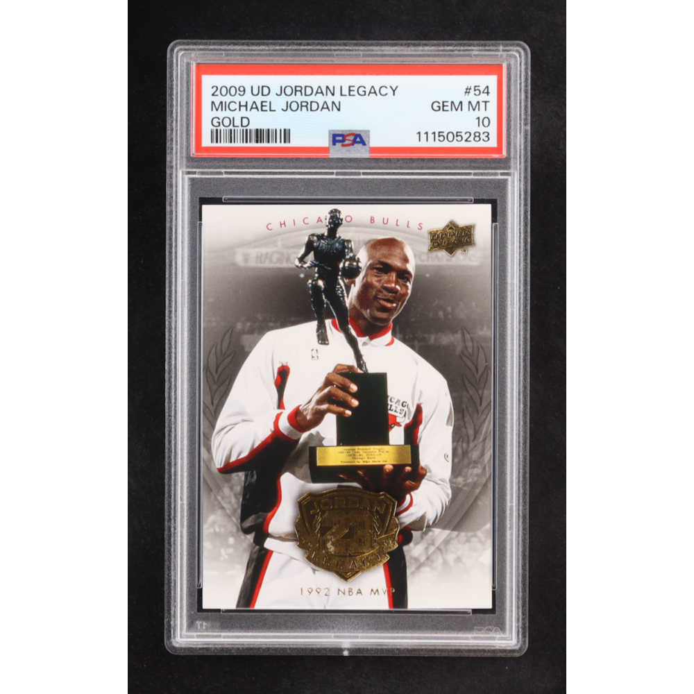 Michael Jordan 2009-10 Upper Deck Michael Jordan Legacy Collection Gold #54 (PSA 10) at PristineAuction.com