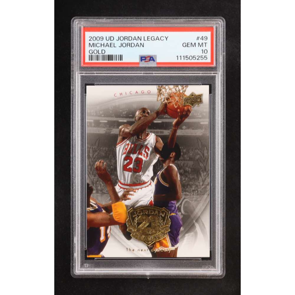 Michael Jordan 2009-10 Upper Deck Michael Jordan Legacy Collection Gold #49 (PSA 10) at PristineAuction.com