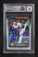 Yoshinobu Yamamoto Signed 2024 Topps Chrome Logofractor #18 RC (BGS | Autograph Graded BGS 10) at PristineAuction.com