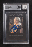 Emilia Clarke Signed 2017 Rittenhouse Game Of Thrones Season Six Quotables #Q55 (BGS | Autograph Graded BGS 10) at PristineAuction.com