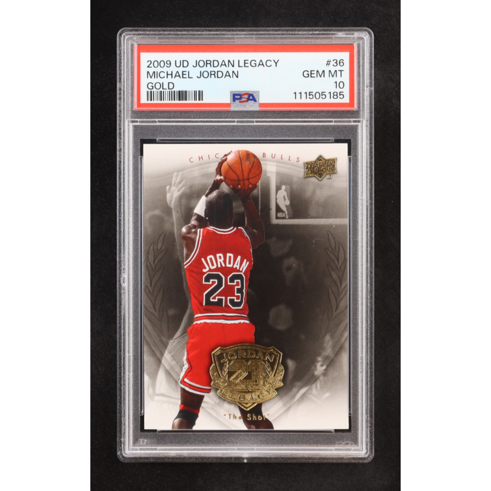 Michael Jordan 2009-10 Upper Deck Michael Jordan Legacy Collection Gold #36 (PSA 10) at PristineAuction.com