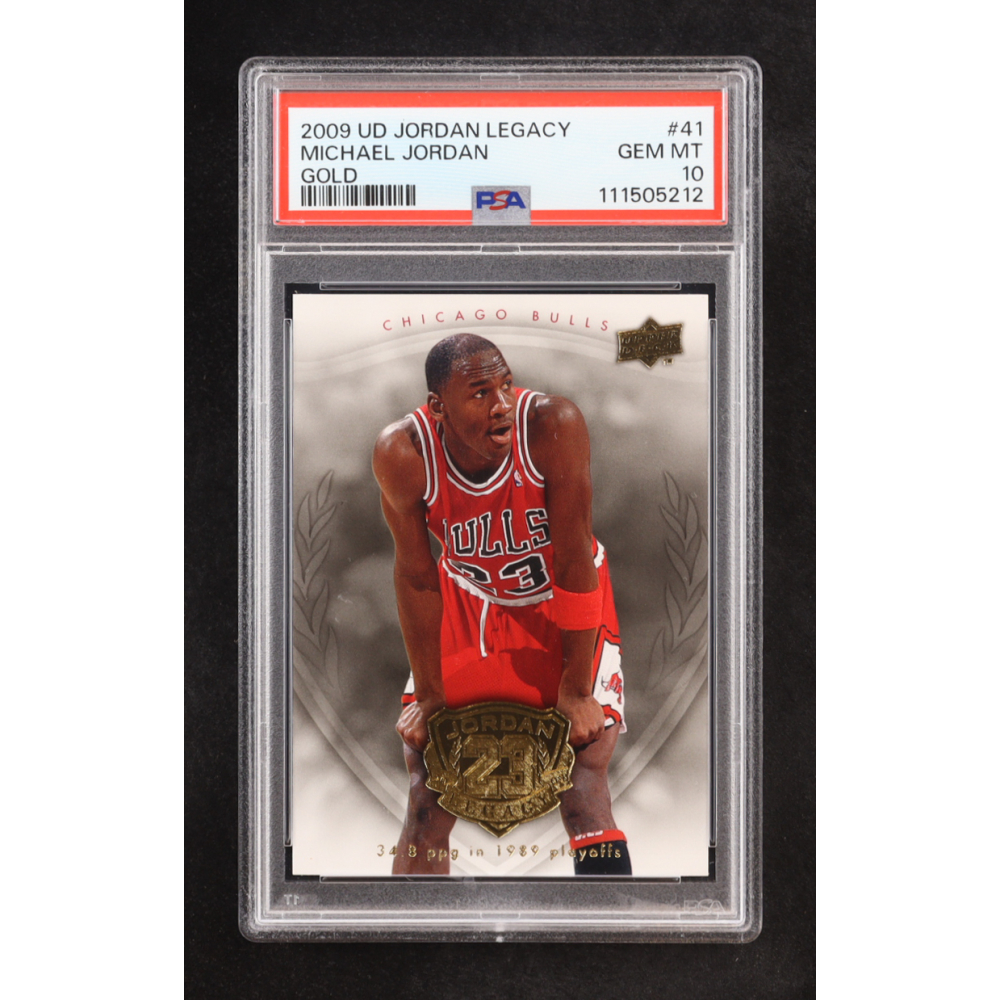 Michael Jordan 2009-10 Upper Deck Michael Jordan Legacy Collection Gold #41 (PSA 10) at PristineAuction.com