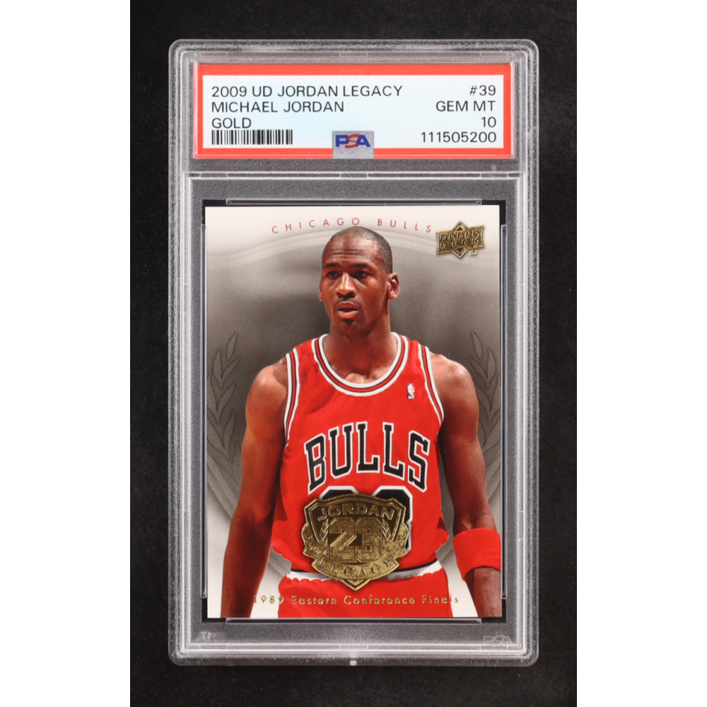 Michael Jordan 2009-10 Upper Deck Michael Jordan Legacy Collection Gold #39 (PSA 10) at PristineAuction.com