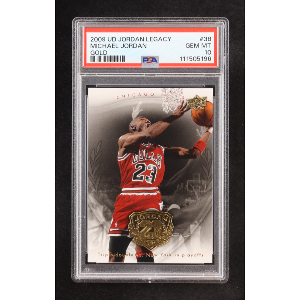Michael Jordan 2009-10 Upper Deck Michael Jordan Legacy Collection Gold #38 (PSA 10) at PristineAuction.com