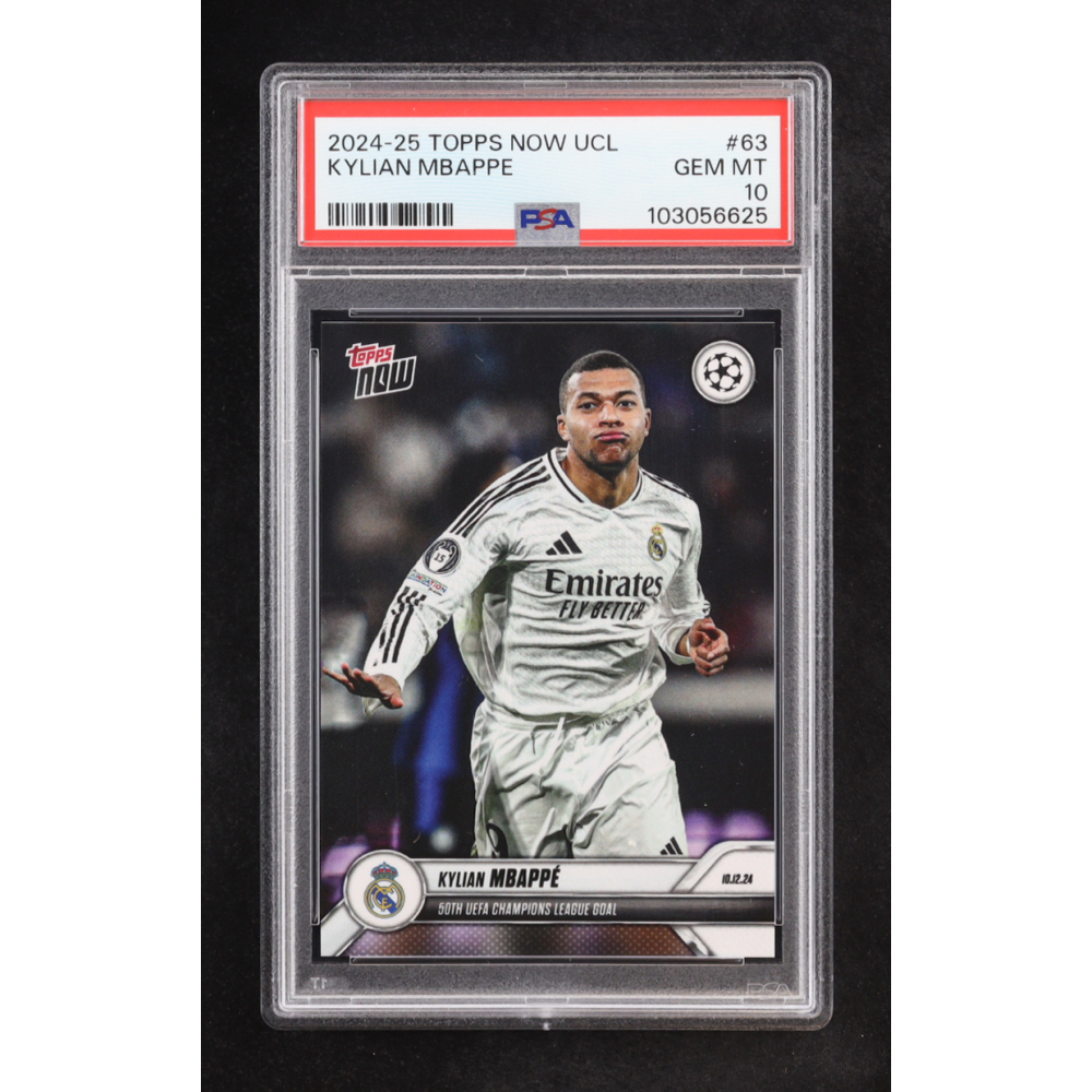 Kylian Mbappe 2024-25 Topps Now UEFA Club Competitions #63 (PSA 10) at PristineAuction.com