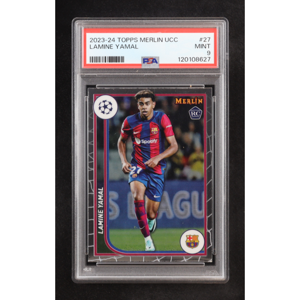 Lamine Yamal 2023-24 Merlin UEFA Club Competitions #27 RC (PSA 9) at PristineAuction.com