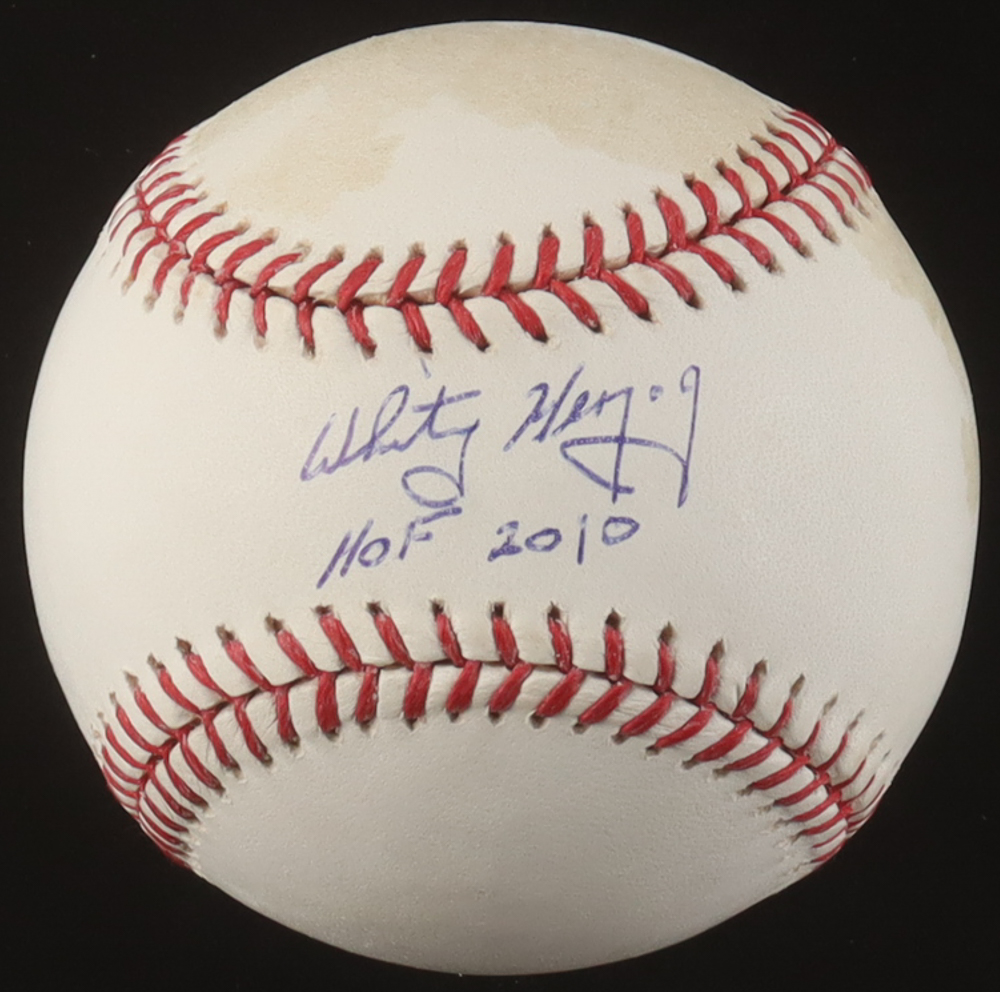 Whitey Herzog Signed OML Baseball Inscribed "HOF 2010" (JSA) at PristineAuction.com Whitey Herzog Signed OML Baseball Inscribed "HOF 2010" (JSA) at PristineAuction.com