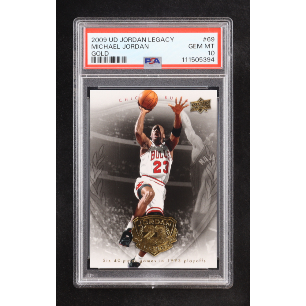 Michael Jordan 2009-10 Upper Deck Michael Jordan Legacy Collection Gold #69 (PSA 10) at PristineAuction.com