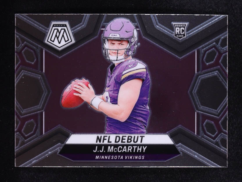 JJ McCarthy 2024 Panini Mosaic #275 DEB RC at PristineAuction.com JJ McCarthy 2024 Panini Mosaic #275 DEB RC at PristineAuction.com