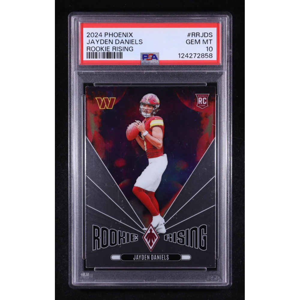 Jayden Daniels 2024 Panini Phoenix Rookie Rising #43 RC (PSA 10) at PristineAuction.com