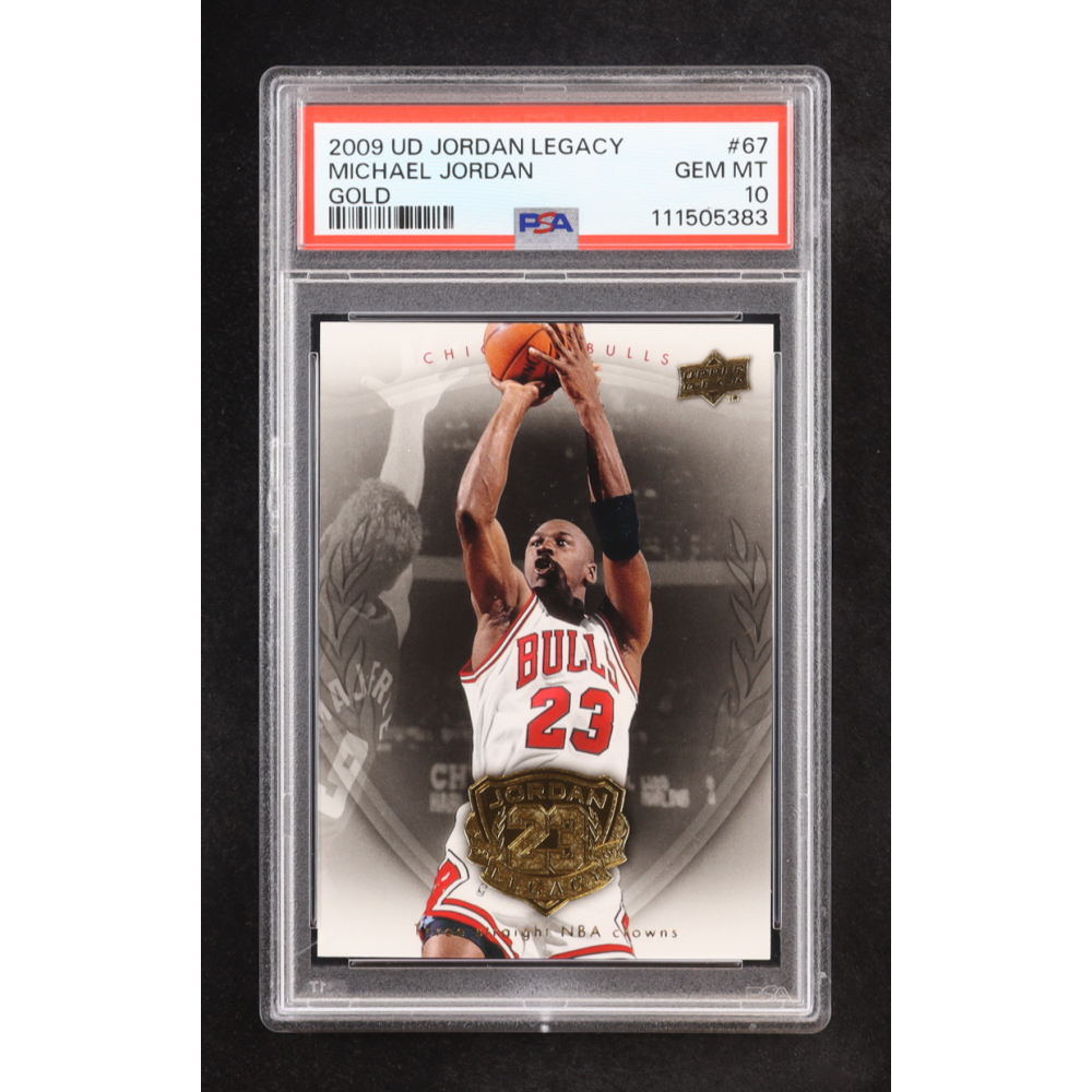 Michael Jordan 2009-10 Upper Deck Michael Jordan Legacy Collection Gold #67 (PSA 10) at PristineAuction.com