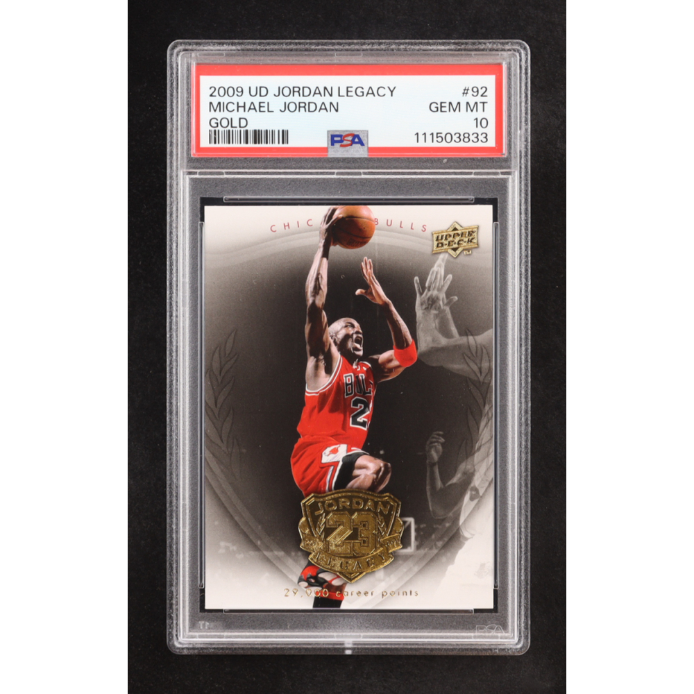 Michael Jordan 2009-10 Upper Deck Michael Jordan Legacy Collection Gold #92 (PSA 10) at PristineAuction.com