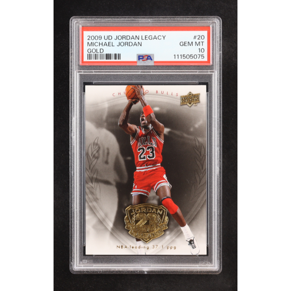 Michael Jordan 2009-10 Upper Deck Michael Jordan Legacy Collection Gold #20 (PSA 10) at PristineAuction.com