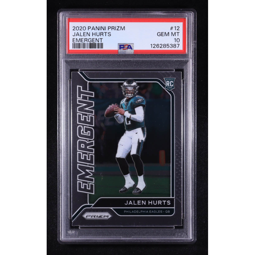 Jalen Hurts 2020 Panini Prizm Emergent #12 RC (PSA 10) at PristineAuction.com