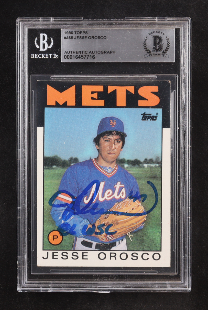 Jesse Orosco Signed 1986 Inscribed "86 WSC" Topps #465 (BGS) at PristineAuction.com Jesse Orosco Signed 1986 Inscribed "86 WSC" Topps #465 (BGS) at PristineAuction.com