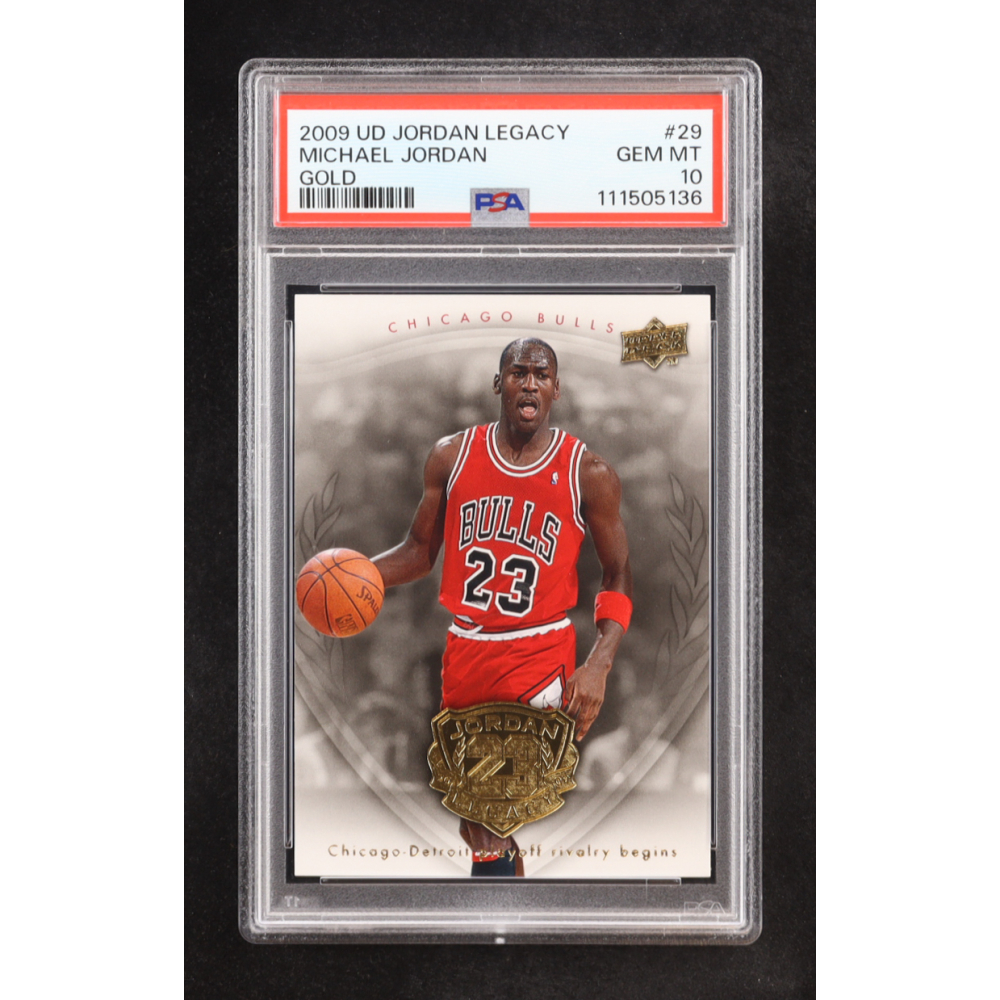 Michael Jordan 2009-10 Upper Deck Michael Jordan Legacy Collection Gold #29 (PSA 10) at PristineAuction.com