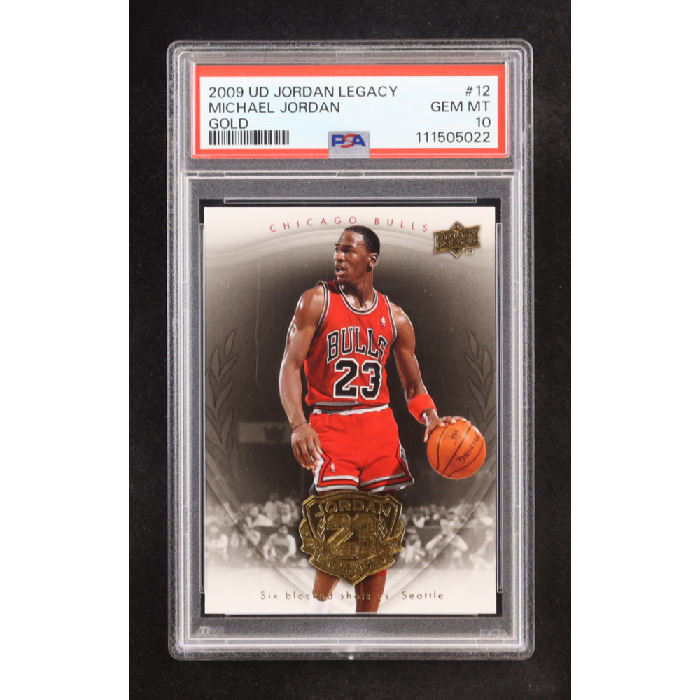 Michael Jordan 2009-10 Upper Deck Michael Jordan Legacy Collection Gold #12 (PSA 10) at PristineAuction.com