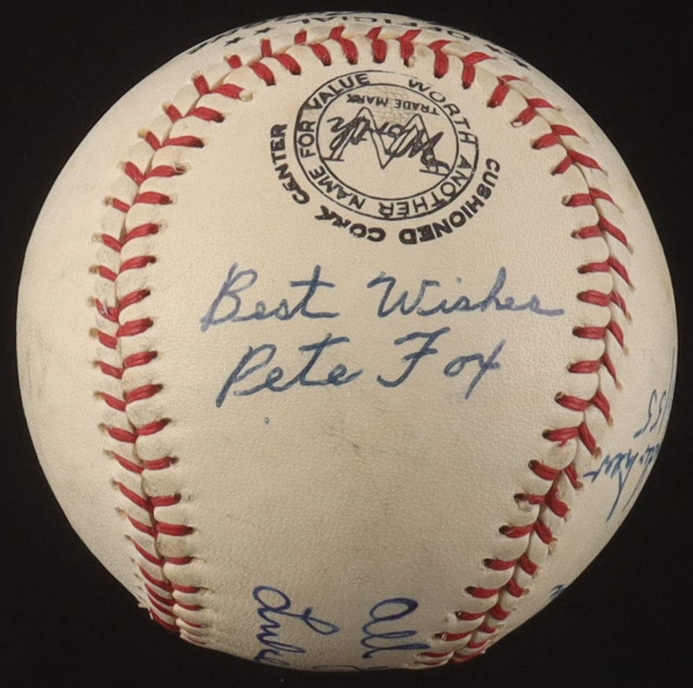 Official Worth Baseball Signed By (4) With Waite Hoyt, Johnny Vander Meer, Pete Fox & Luke Sewell With Multiple Inscriptions (JSA) at PristineAuction.com Official Worth Baseball Signed By (4) With Waite Hoyt, Johnny Vander Meer, Pete Fox & Luke Sewell With Multiple Inscriptions (JSA) at PristineAuction.com