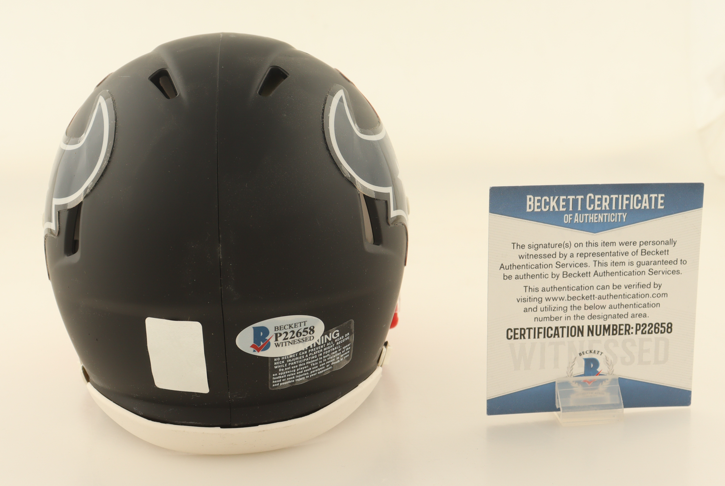 Deshaun Watson Signed Texans Speed Matte Black Mini Helmet (Beckett & Watson) at PristineAuction.com Deshaun Watson Signed Texans Speed Matte Black Mini Helmet (Beckett & Watson) at PristineAuction.com