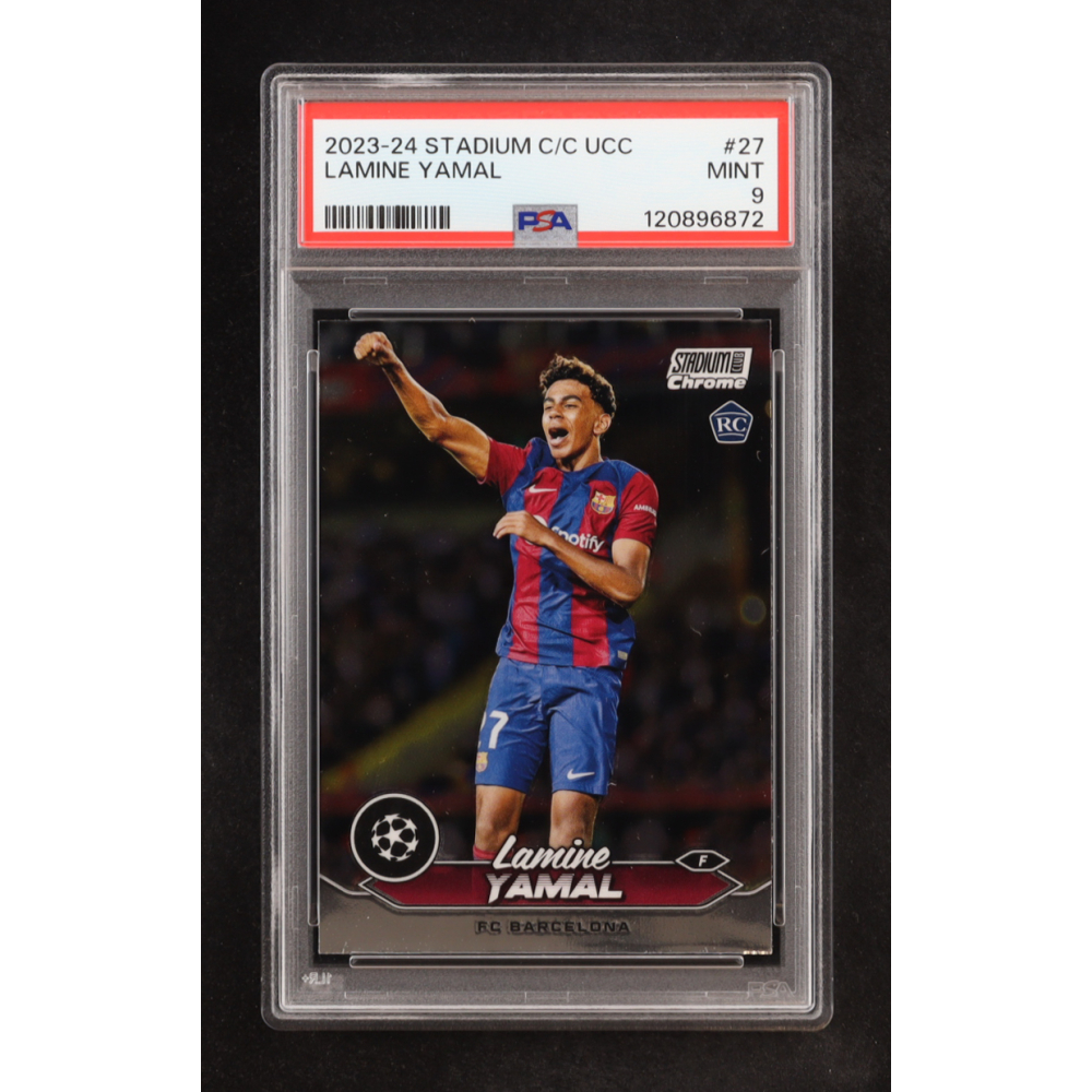 Lamine Yamal 2023-24 Merlin UEFA Club Competitions #27 RC (PSA 9) at PristineAuction.com