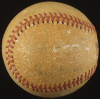 1955 World Series Umpires ONL Baseball Signed By (7) With Ford Frick, Brett Summers, August "Augie" Donatelli, Jim Honochick (JSA) at PristineAuction.com