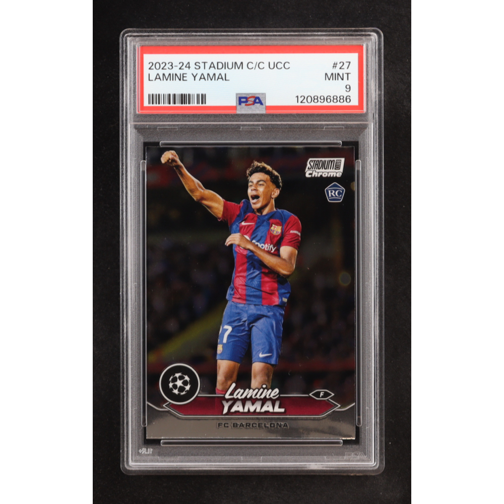Lamine Yamal 2023-24 Merlin UEFA Club Competitions #27 RC (PSA 9) at PristineAuction.com
