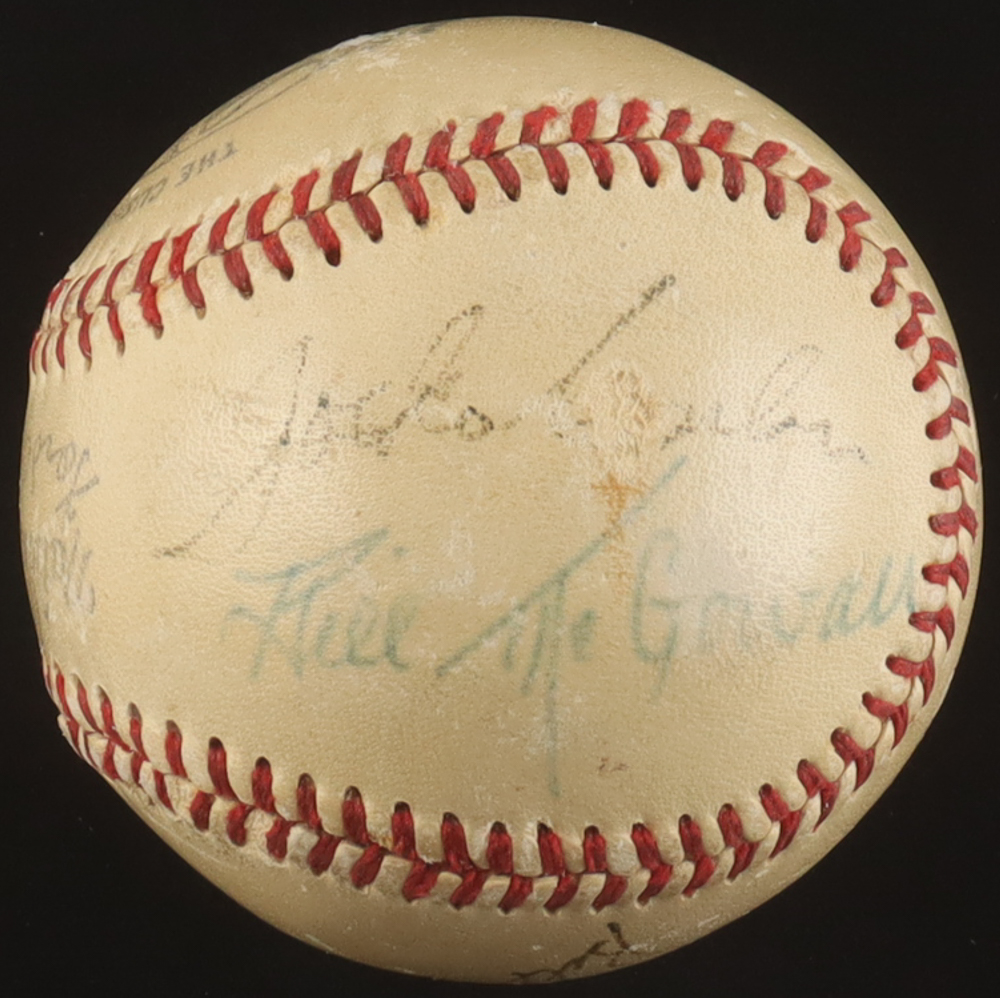 Circa 1940's Umpires ONL Baseball Signed By (6) With Al Barlick, Jocko Conlan, Bill McGowan, Charlie Berry (JSA) at PristineAuction.com Circa 1940's Umpires ONL Baseball Signed By (6) With Al Barlick, Jocko Conlan, Bill McGowan, Charlie Berry (JSA) at PristineAuction.com