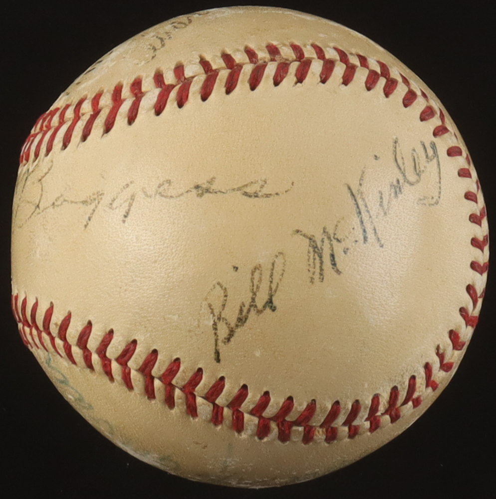 Circa 1940's Umpires ONL Baseball Signed By (6) With Al Barlick, Jocko Conlan, Bill McGowan, Charlie Berry (JSA) at PristineAuction.com Circa 1940's Umpires ONL Baseball Signed By (6) With Al Barlick, Jocko Conlan, Bill McGowan, Charlie Berry (JSA) at PristineAuction.com