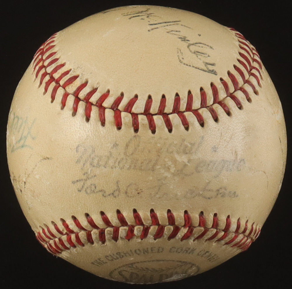 Circa 1940's Umpires ONL Baseball Signed By (6) With Al Barlick, Jocko Conlan, Bill McGowan, Charlie Berry (JSA) at PristineAuction.com Circa 1940's Umpires ONL Baseball Signed By (6) With Al Barlick, Jocko Conlan, Bill McGowan, Charlie Berry (JSA) at PristineAuction.com