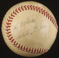 Circa 1940's Umpires ONL Baseball Signed By (6) With Al Barlick, Jocko Conlan, Bill McGowan, Charlie Berry (JSA) at PristineAuction.com