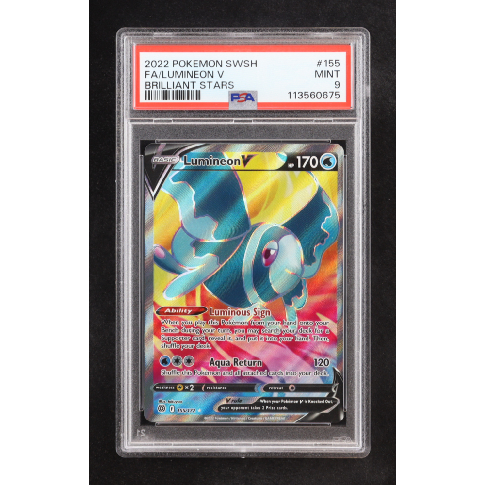 Lumineon V 2022 Pokemon Sword and Shield Brilliant Stars #155 (PSA 9) at PristineAuction.com