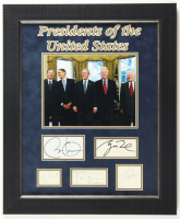 Presidents of the United States | Custom Framed Cut Display Signed by (5) with George W. Bush, Barack Obama, Bill Clinton (JSA) at PristineAuction.com
