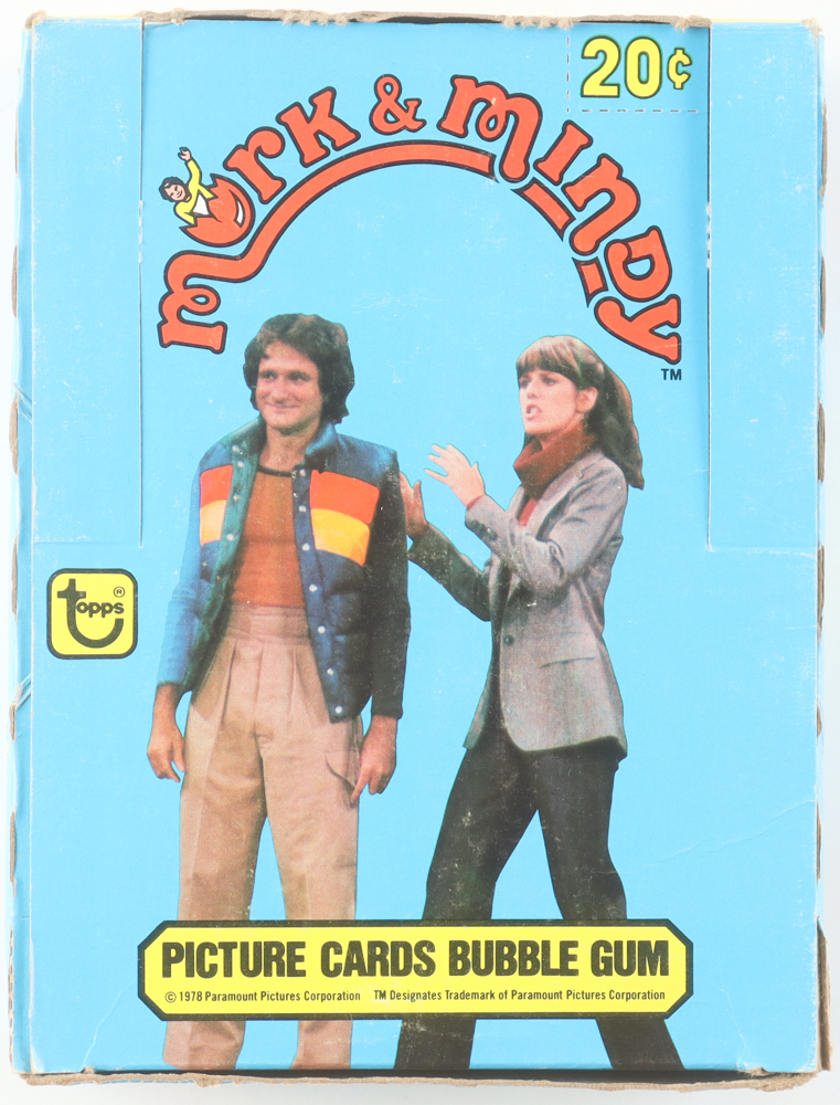 1978 Topps "Mork & Mindy" Wax Box with (36) Packs at PristineAuction.com 1978 Topps "Mork & Mindy" Wax Box with (36) Packs at PristineAuction.com