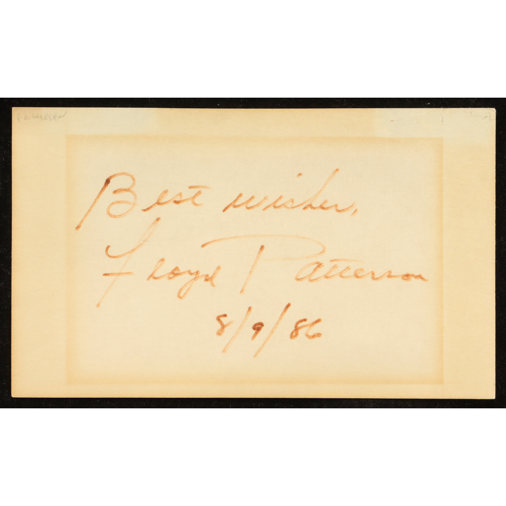 Floyd Patterson Signed 3x5 Cut Inscribed "Best Wishes" & "8/9/86" (Beckett) at PristineAuction.com
