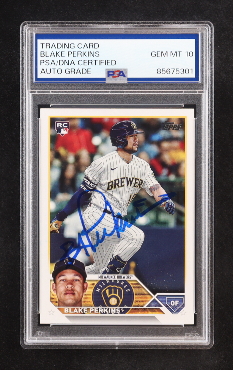 Blake Perkins Signed 2023 Topps Update Series #US242 RC (PSA | Autograph Graded PSA 10) at PristineAuction.com Blake Perkins Signed 2023 Topps Update Series #US242 RC (PSA | Autograph Graded PSA 10) at PristineAuction.com