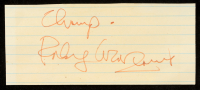 "Champ" Rocky Graziano Signed 2x5 Cut (Beckett) at PristineAuction.com