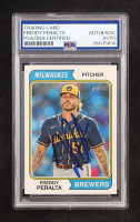 Freddy Peralta Signed 2023 Topps #581 (PSA) at PristineAuction.com