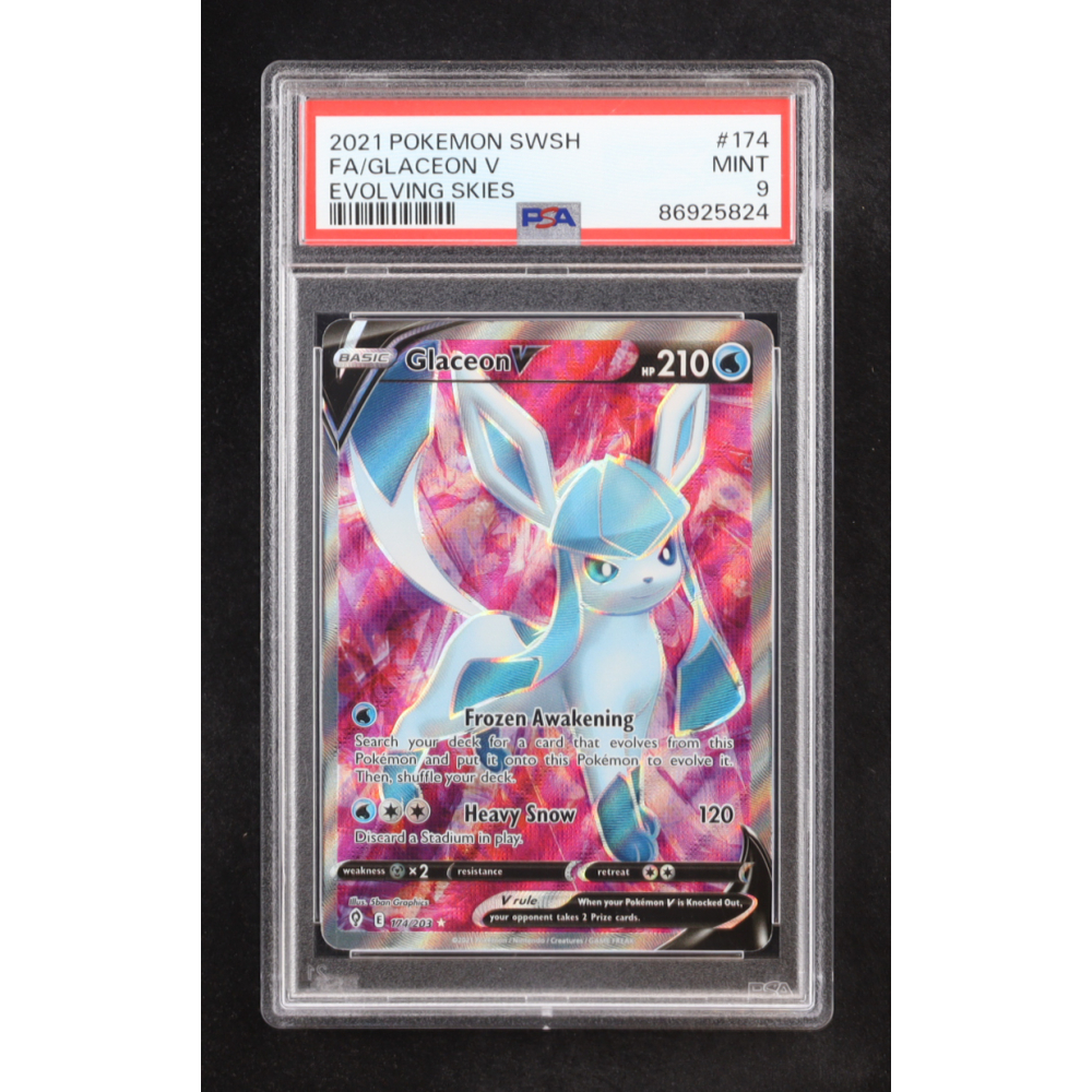 Glaceon V 2021 Pokemon Sword and Shield Evolving Skies #174 (PSA 9) at PristineAuction.com