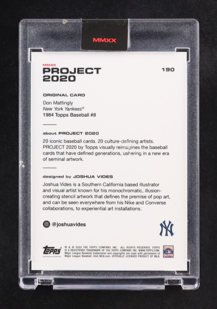 Don Mattingly 2020 Topps Project 2020 #190 / Joshua Vides at PristineAuction.com Don Mattingly 2020 Topps Project 2020 #190 / Joshua Vides at PristineAuction.com