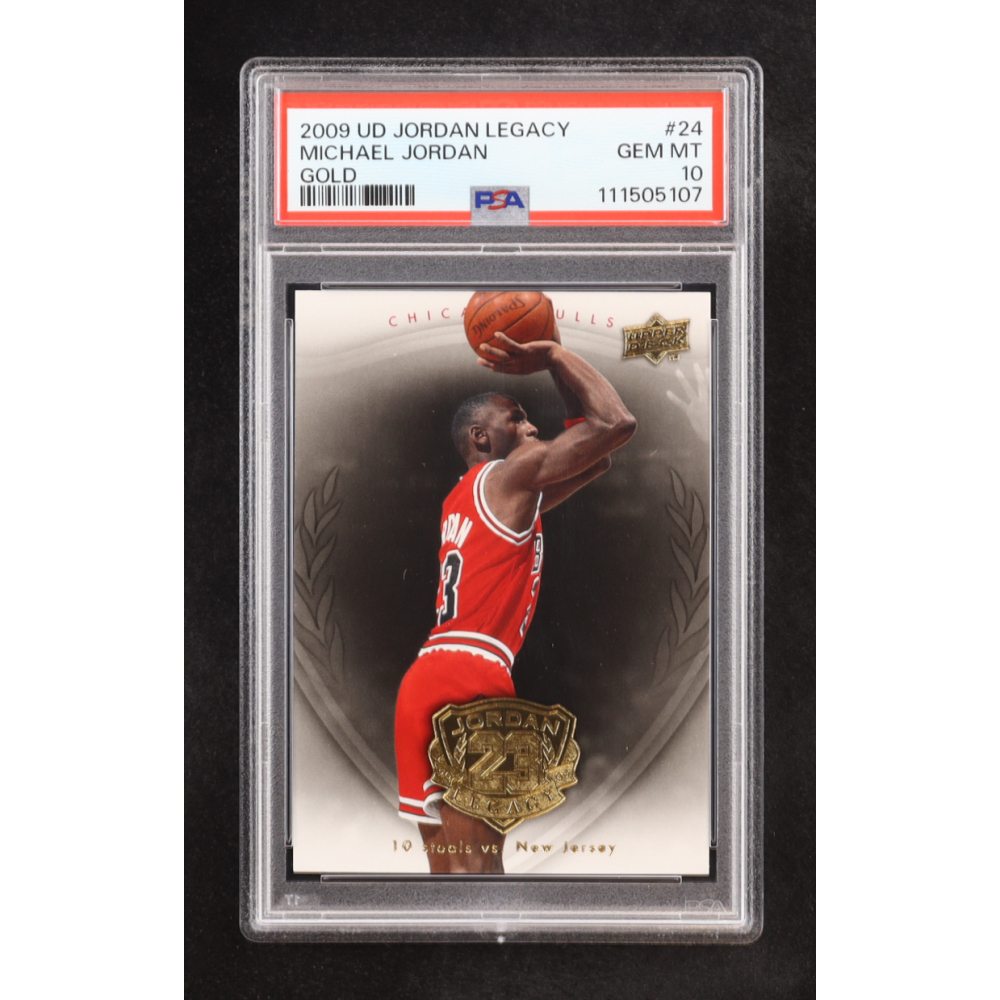 Michael Jordan 2009-10 Upper Deck Michael Jordan Legacy Collection Gold #24 (PSA 10) at PristineAuction.com