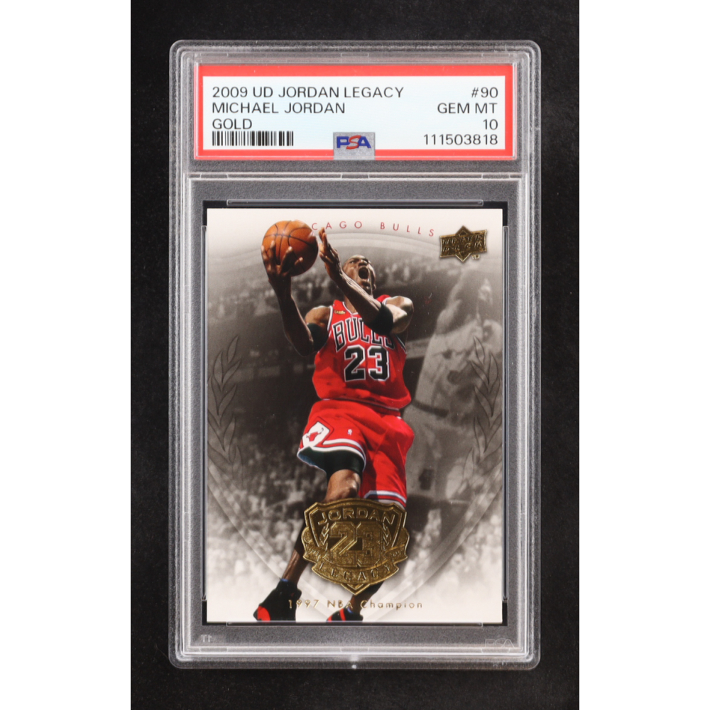 Michael Jordan 2009-10 Upper Deck Michael Jordan Legacy Collection Gold #90 (PSA 10) at PristineAuction.com