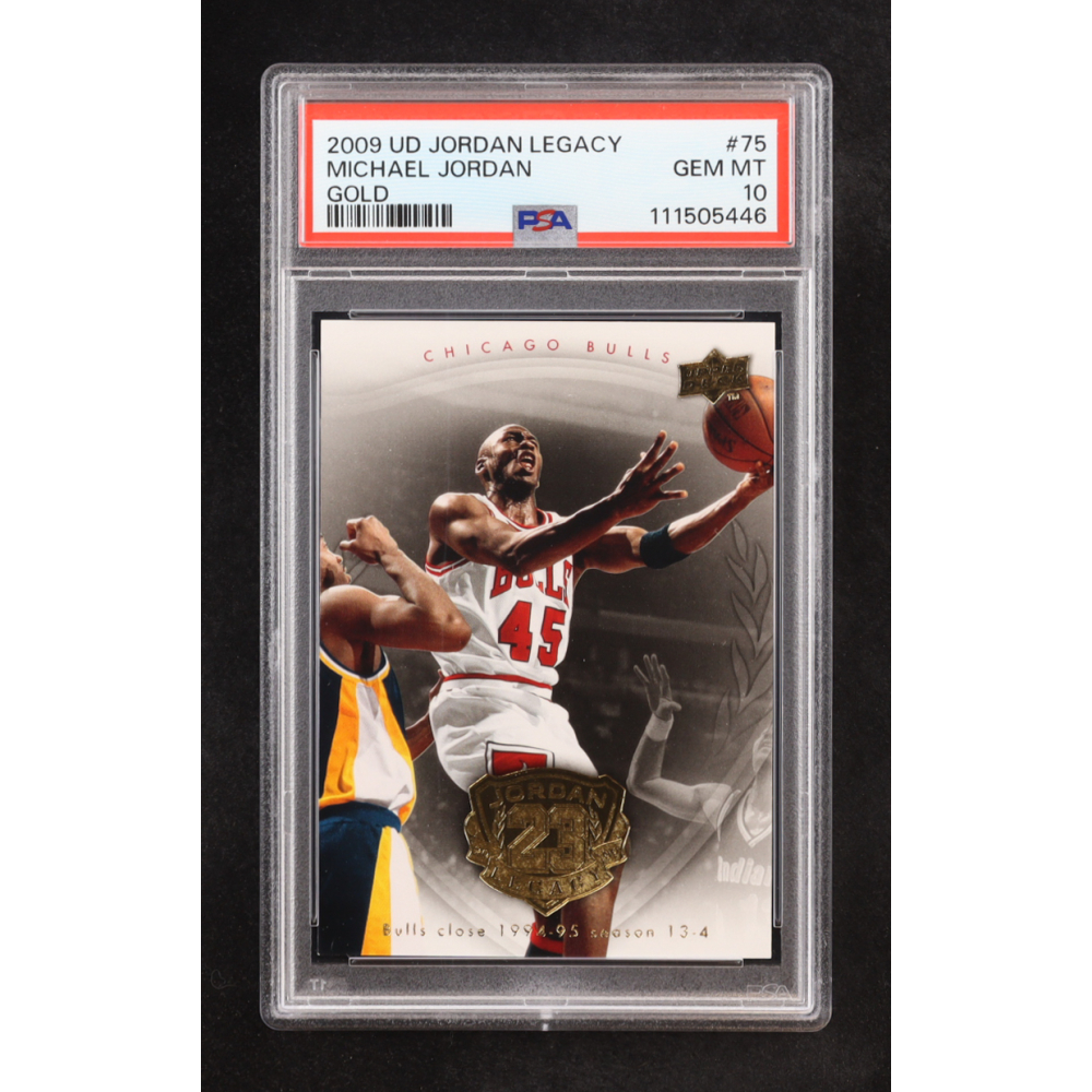 Michael Jordan 2009-10 Upper Deck Michael Jordan Legacy Collection Gold #90 (PSA 10) at PristineAuction.com