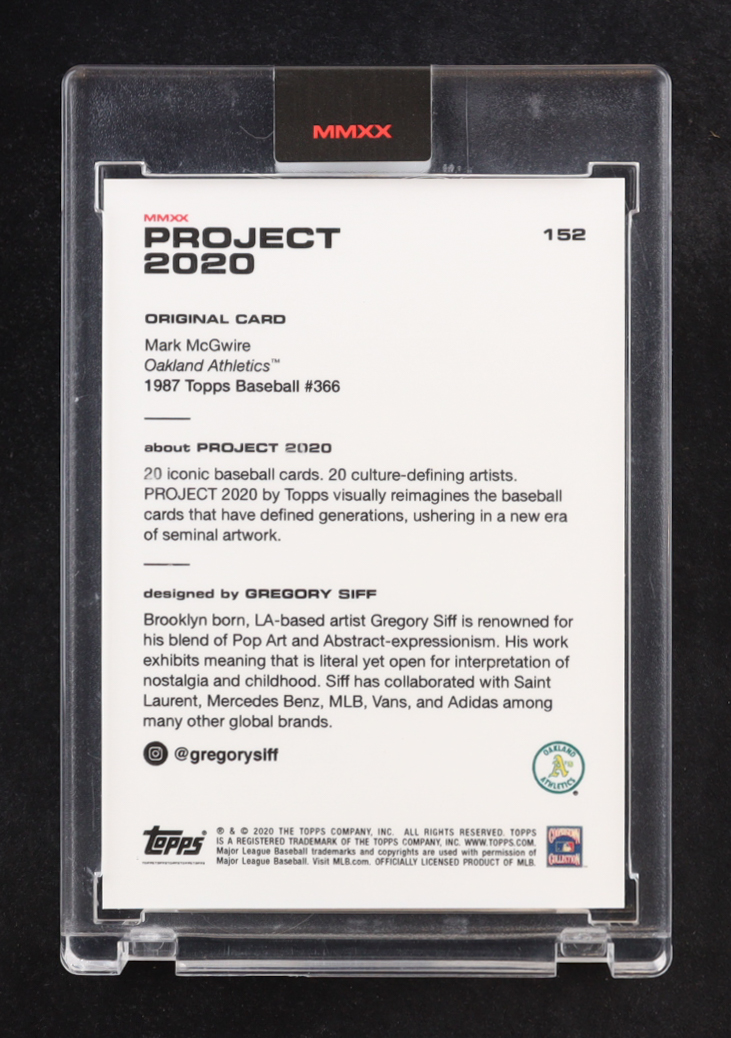 Mark McGwire 2020 Topps Project 2020 #152 / Gregory Siff at PristineAuction.com Mark McGwire 2020 Topps Project 2020 #152 / Gregory Siff at PristineAuction.com