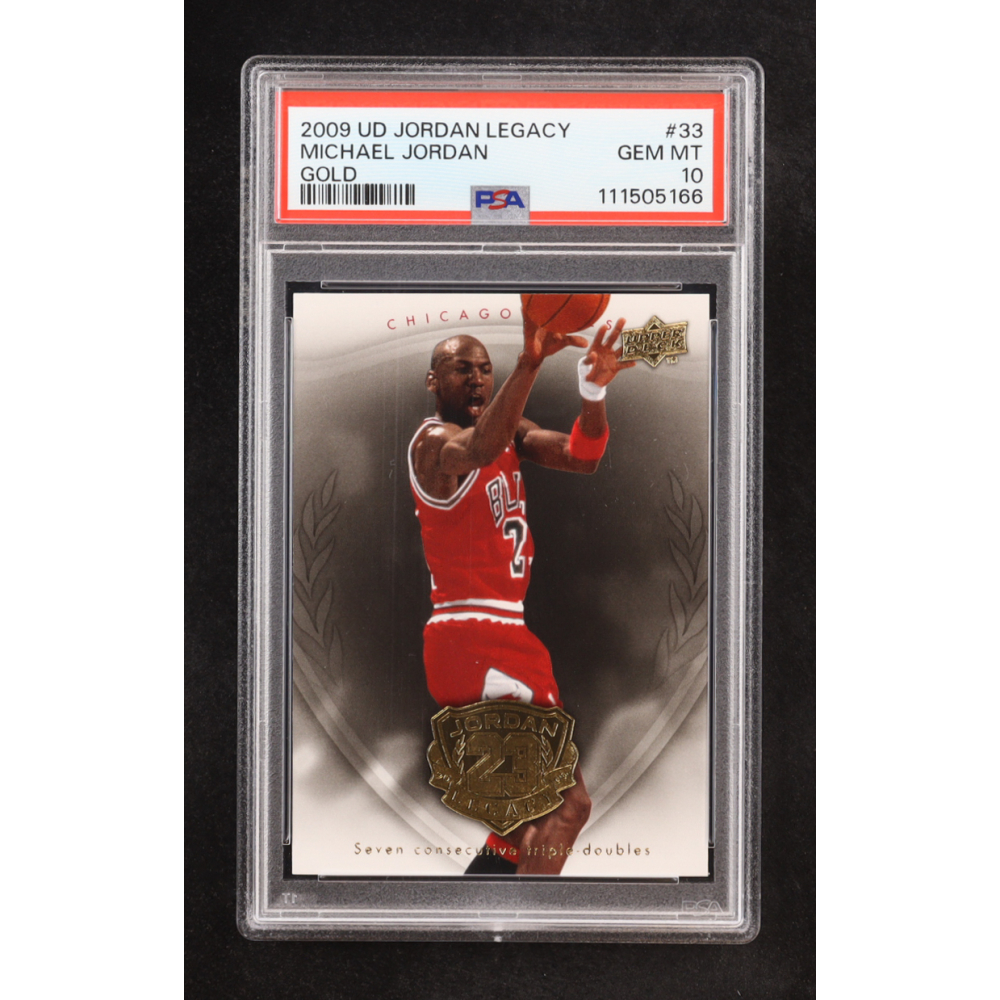 Michael Jordan 2009-10 Upper Deck Michael Jordan Legacy Collection Gold #33 (PSA 10) at PristineAuction.com
